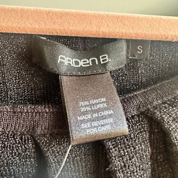 Arden B off the shoulder pleated knit lurex top in black & silver size small NWT - Picture 10 of 11